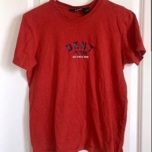 DKNY JEANS women’s basic red color logo short sleeve Tshirt size small